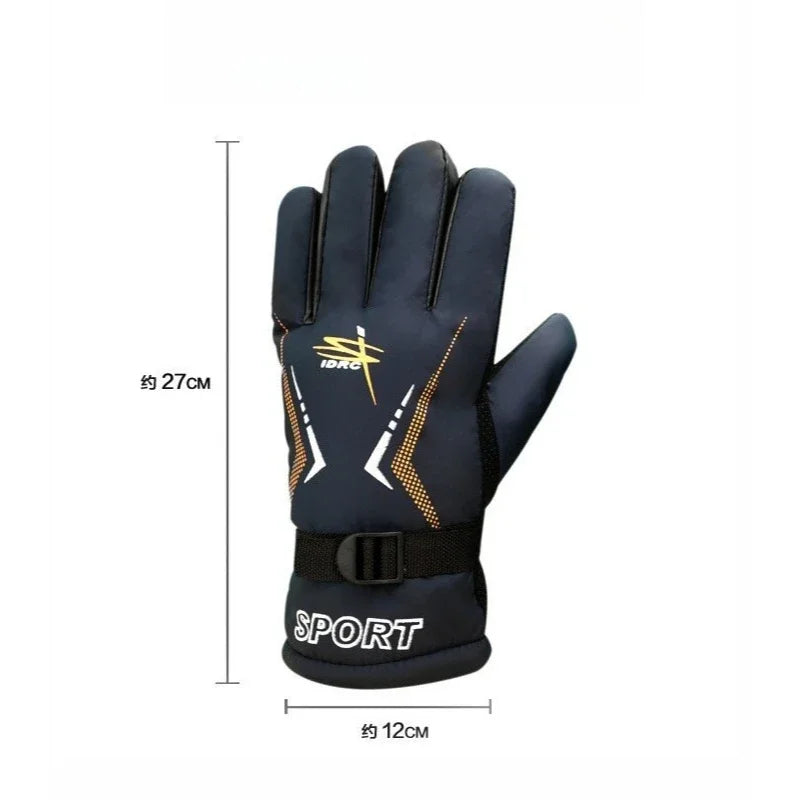 Winter Cycling Skiing Warm Gloves Fashionprinted Trend Finger Gloves Outdoor Sports Waterproof Gloves