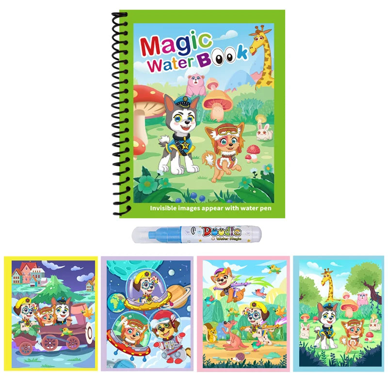 Repeated Children Drawing Coloring Books Sensory Early Education Puzzle Drawing Toys Ocean Dinosaur Animal Water Drawing Picture