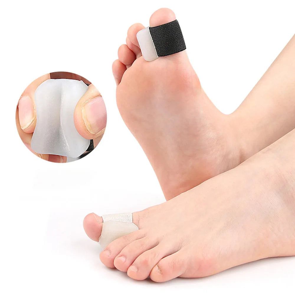4pcs Toe Spacers Black White Sweat-Absorbent Elasticated Strap Designed Toe Separators Non-Slip Women Men Separators S/L Size