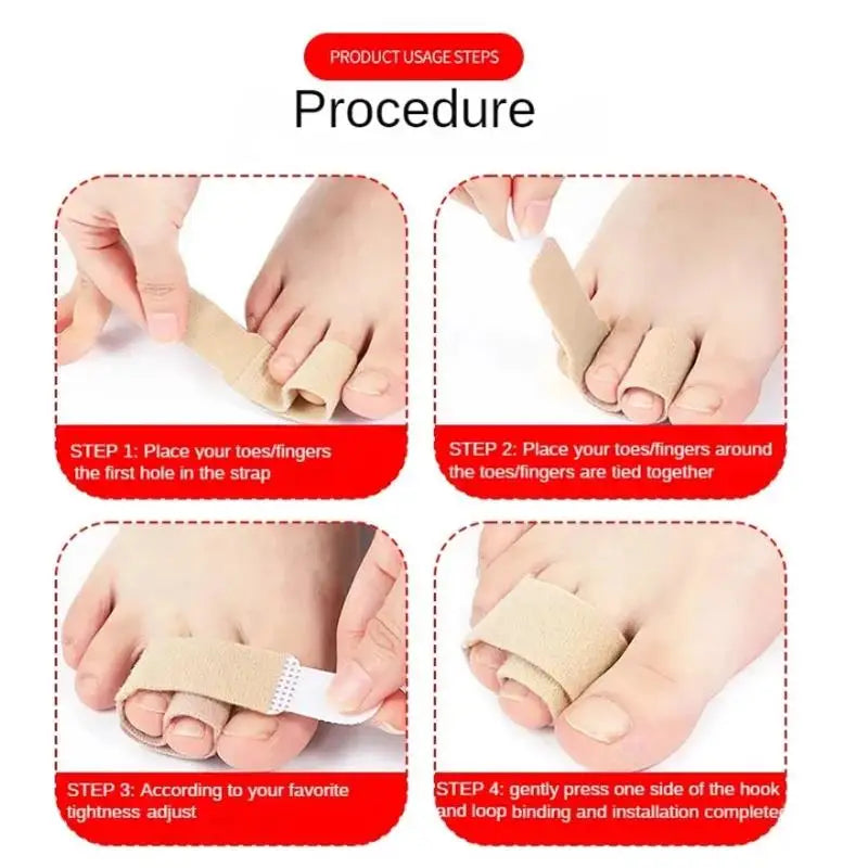 Toe Finger Straightener Hammer Toe Tape Hallux Valgus Corrector Bandage Toe Separator Splint Wraps Foot Care Supplies