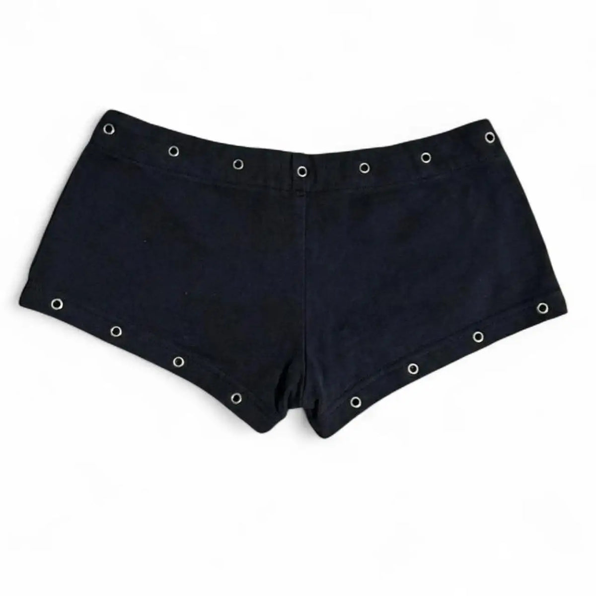 Studded Low Waist Shorts in Black