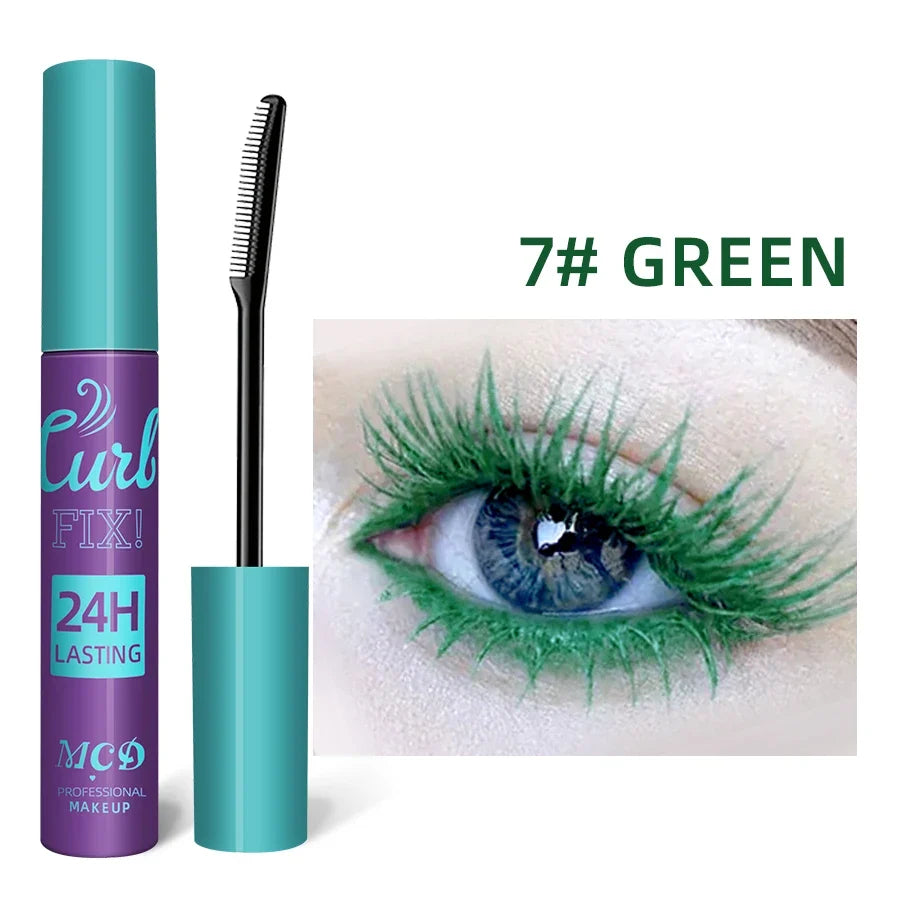 Colorful Slender Mascara Waterproof Fast Drying Curling Eyelashes Multicolor Lashes Makeup  Long Lasting Blue Green  Cosmetic