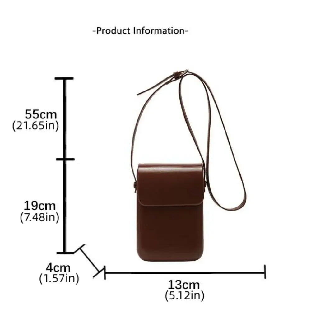 PU Leather Flap Crossbody Bags Simple Solid Large Capacity Women Handbags Vertical Phone Wallet Phone Shoulder Purses