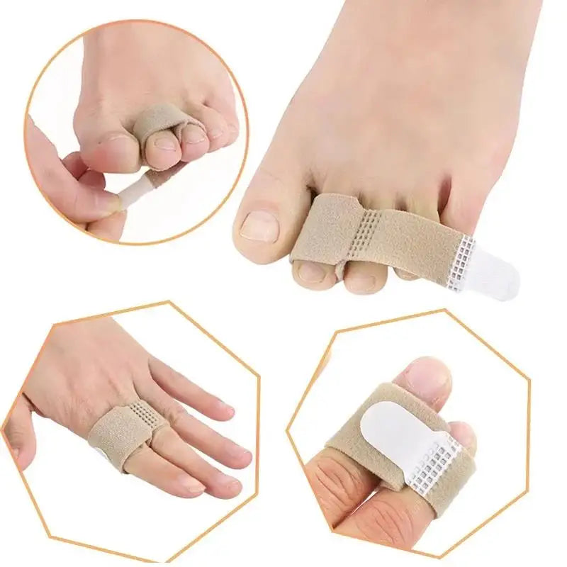 Toe Finger Straightener Hammer Toe Tape Hallux Valgus Corrector Bandage Toe Separator Splint Wraps Foot Care Supplies