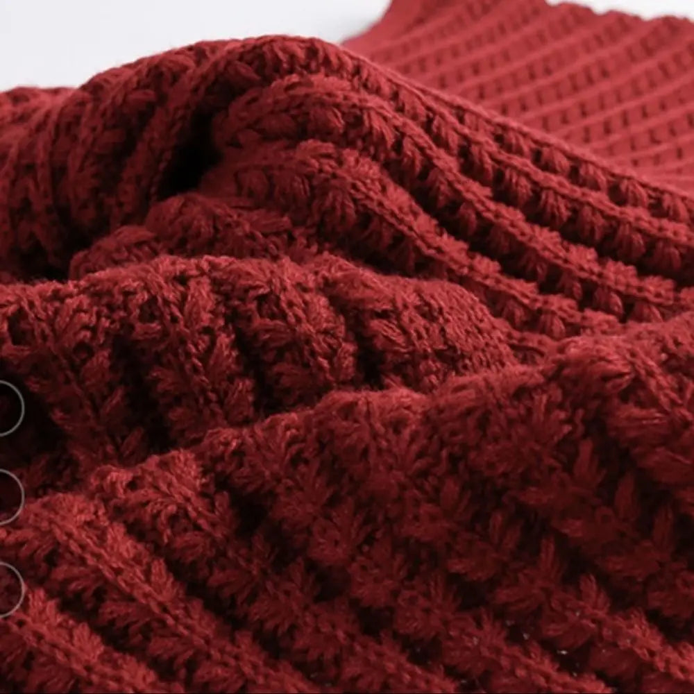 Fashion Thickened Knitted Scarf Winter Warm Outdoor Wraps Long Scarves Solid Color Neckerchief Male and Female