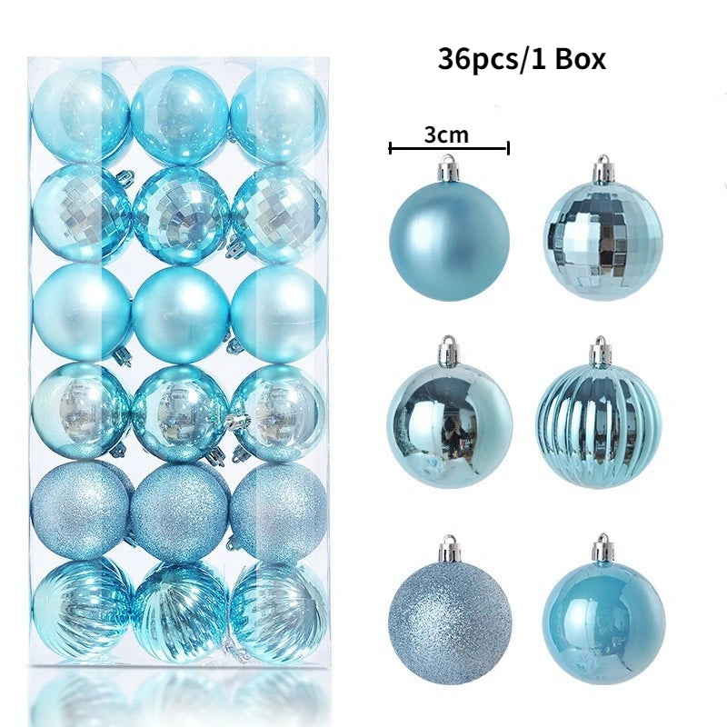 24/36Pcs Merry Christmas Ball Hanging Christmas Tree Decoration for Home Indoor Decor New Year 2026 Navidad DIY Party Supplies