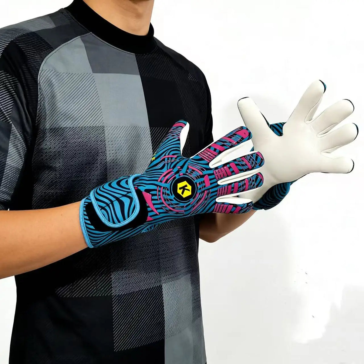 A pair of professional goalkeeper gloves for wear-resistant training.