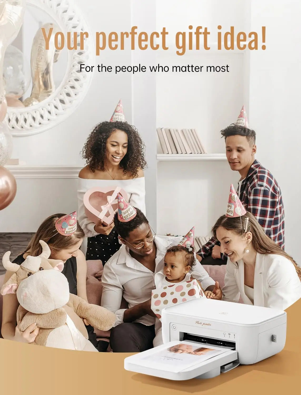 4x6inch Mini Portable 300dpi Color Photo Printer Wifi Wireless Connect Print with Cartridge Ribbon High Quality Picture Print