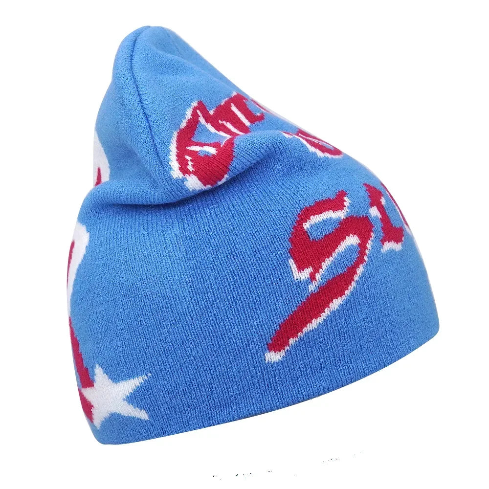 Y2K Letter Knitted Winter Autumn Beanie Cap Men Women Kanye Beanies Gorras Hombre Top Warm Skiing Hat Ear Hats Hip Hop Skullcap