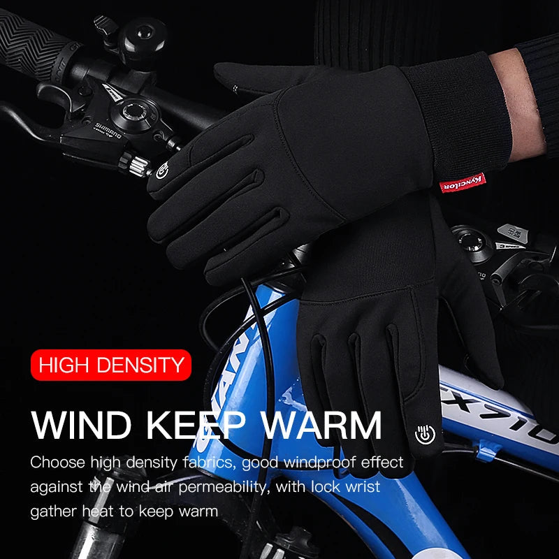 Waterproof Cycling Gloves Winter Touch Screen Bicycle Gloves Outdoor