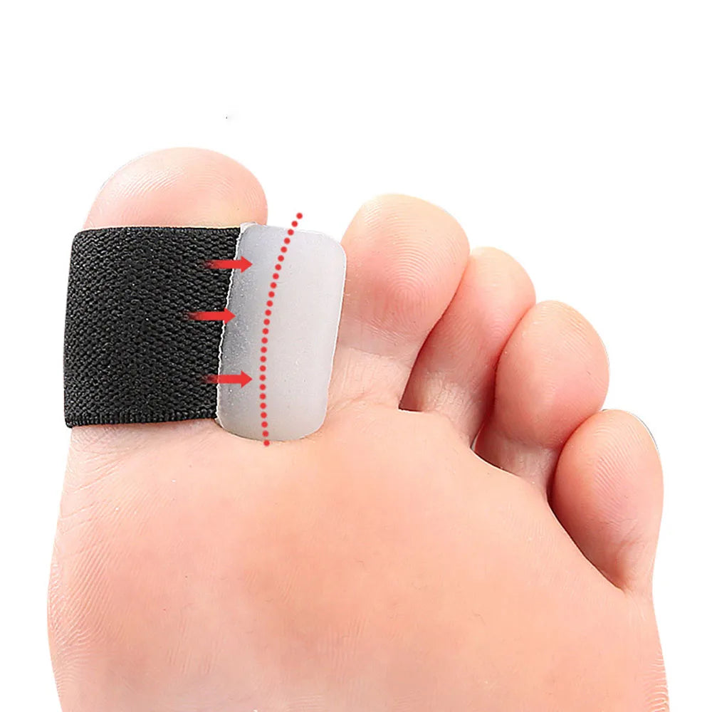 4pcs Toe Spacers Black White Sweat-Absorbent Elasticated Strap Designed Toe Separators Non-Slip Women Men Separators S/L Size