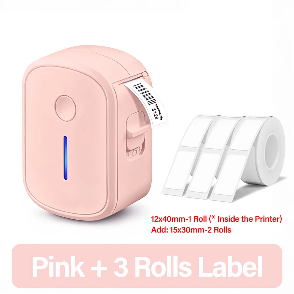 Mini Portable Label Printer Bluetooth Inkless Self-adhesive Labels Thermal Printer Sticker Maker Adhesive Mini Labeling Machine