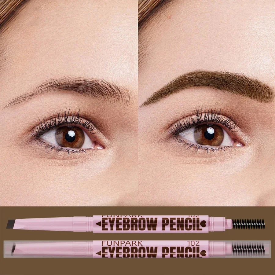 2 in1 Eyebrow pencil professional Cosmetics makeup for women 5 Colors Waterproof Eyebrow Tattoo brush Long Lasting eyebrow pen