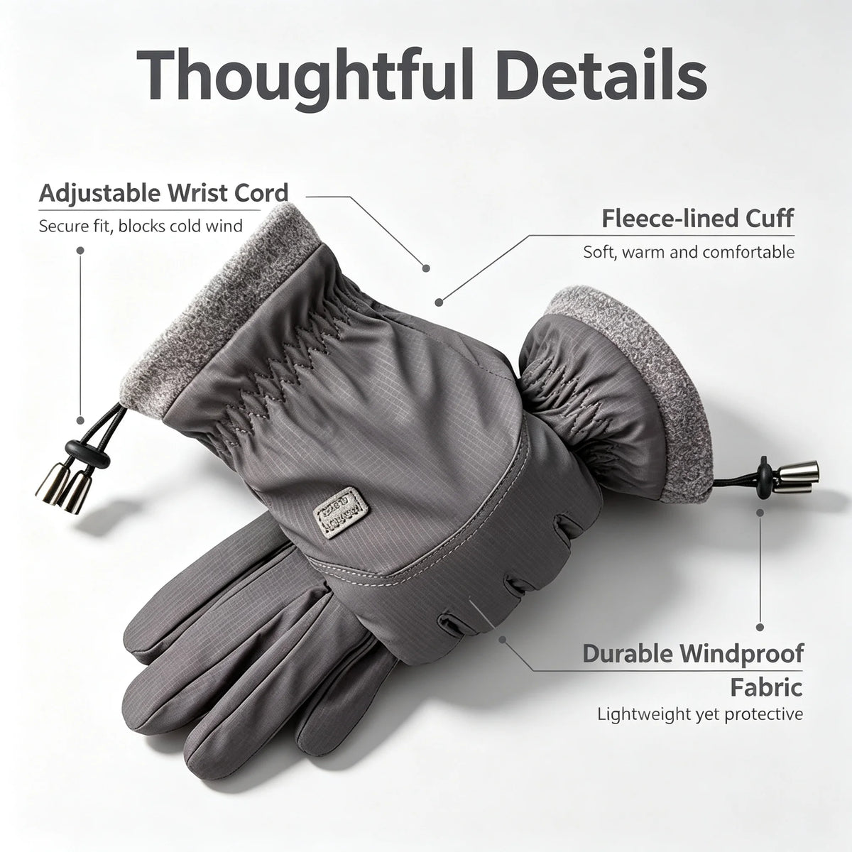 Winter Cycling Gloves Touch Screen Windproof Warm Thermal Motorcycle Bicycle Gloves for Men Women Outdoor Riding Hiking Running