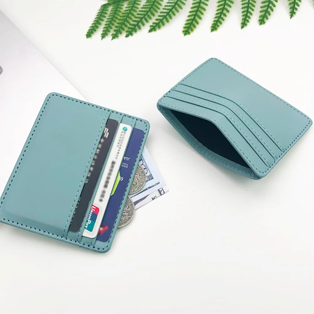 Ultra-thin Leather Mini Wallet Slim Bank Credit Card Holder Men's