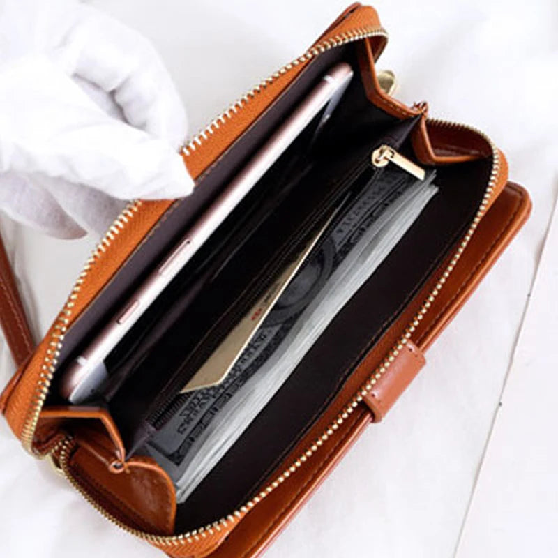 Women's PU Leather Long Wallet – Fashion Solid Color Zipper Purse, Large Capacity Coin Money Holder, Ladies Clutch Bolsa Mujer