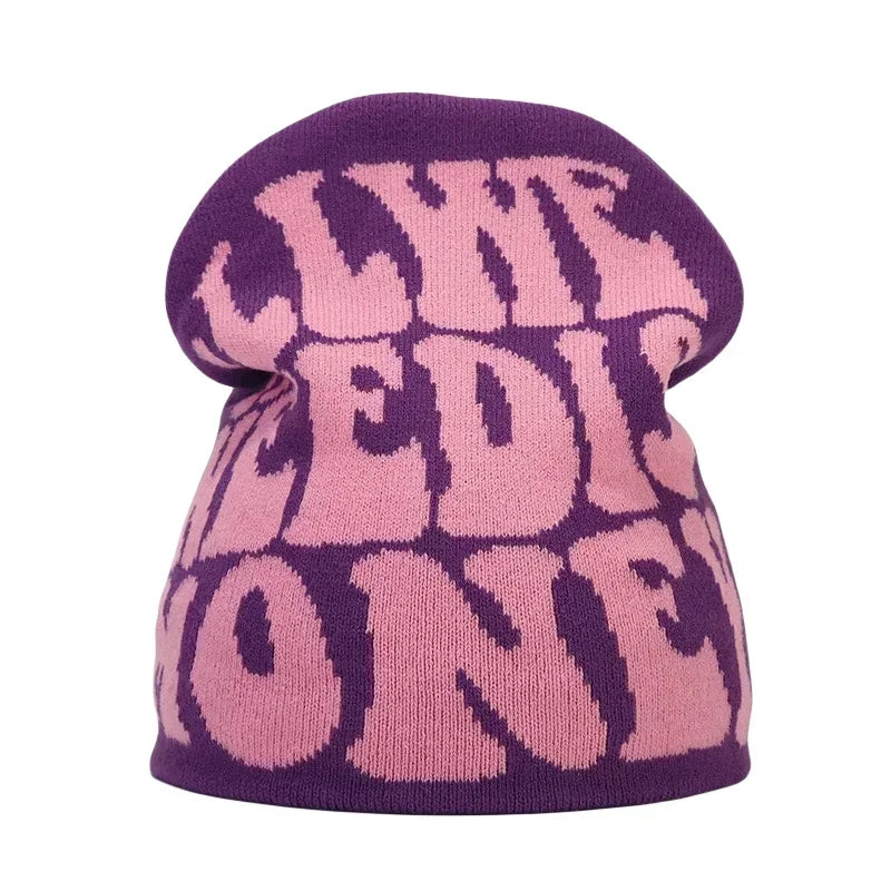 Y2K Letter Knitted Winter Autumn Beanie Cap Men Women Kanye Beanies Gorras Hombre Top Warm Skiing Hat Ear Hats Hip Hop Skullcap