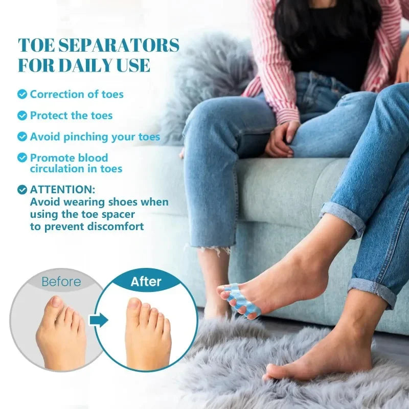 Silicone Toe Separators Toe Straightener for Bunion Relief, Overlapping Toes, Plantar Fasciitis, Foot Pain Correction
