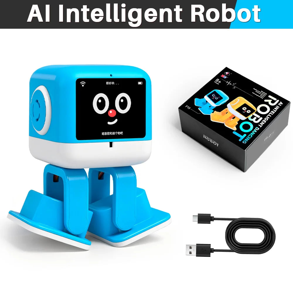 WLtoys AI Robot with LCD Display Touch Interactive Voice Control Chat Dance Educational Learning Companion Toy for Kids