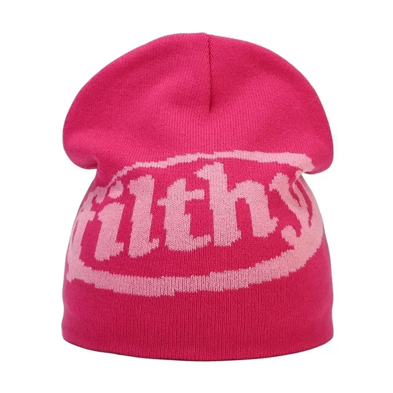 Y2K Letter Knitted Winter Autumn Beanie Cap Men Women Kanye Beanies Gorras Hombre Top Warm Skiing Hat Ear Hats Hip Hop Skullcap