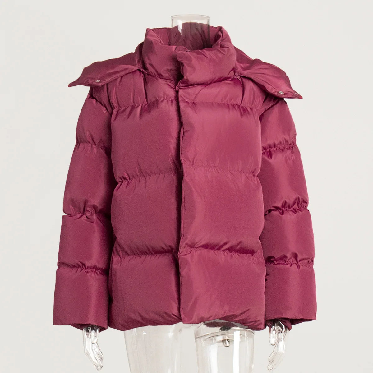 New Women Loose Cotton Padded Jacket Solid Hooded Parkas Coat Female Puffer Coat Winter Outwear