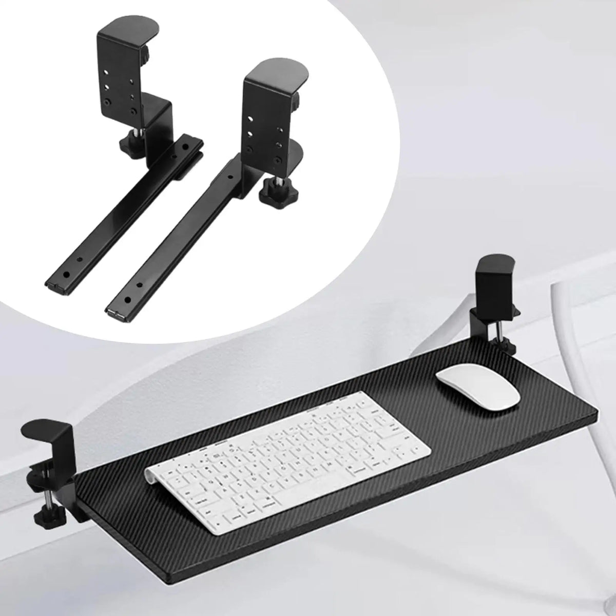 2 Pieces Under Desk Keyboard Tray Slide Keyboard Slides Lap Tray Cabinet Drawer