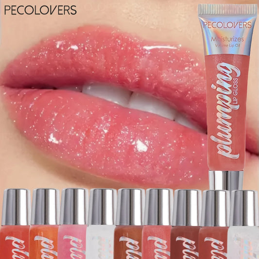 10 Pcs/SET Moisturizing Lip Gloss with Shimmer, Nourishing Effect & Long-Lasting, Hydrating Liquid Lip Shine Oil, All Types