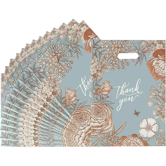 25/50pcs Thank You Plastic Bags,Durable & Stylish Merchandise Shopping Bags with Handles,Convenient Gifting and Carrying
