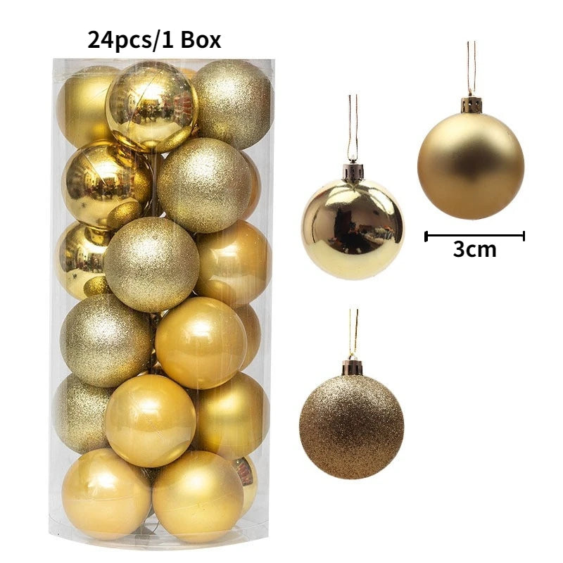 24/36Pcs Merry Christmas Ball Hanging Christmas Tree Decoration for Home Indoor Decor New Year 2026 Navidad DIY Party Supplies
