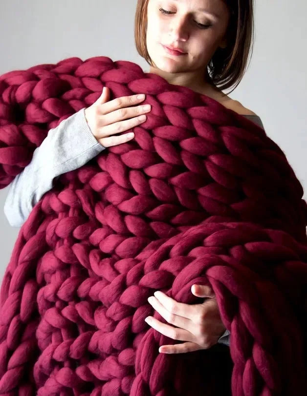 Weighted Knitted Weighted Blanket Queen Size Handmade Minky Chunky Throw Blanket Soft And Breathable Best Gift For Christmas