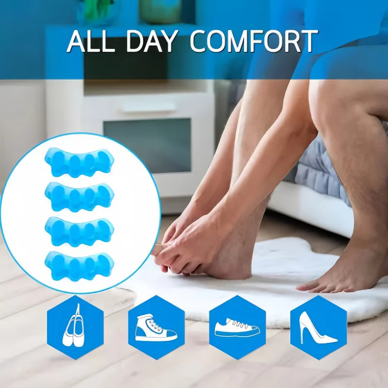 2 Soft Touch Silicone Toe Spacers, Reusable Toe Spacers for Feet