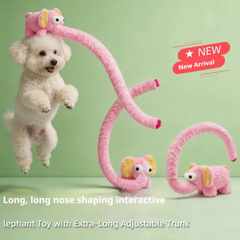 New dog toy: long-nosed elephant, makes sounds, interactive, self-amusing, relieves boredom, funny, cute, and educational for pe