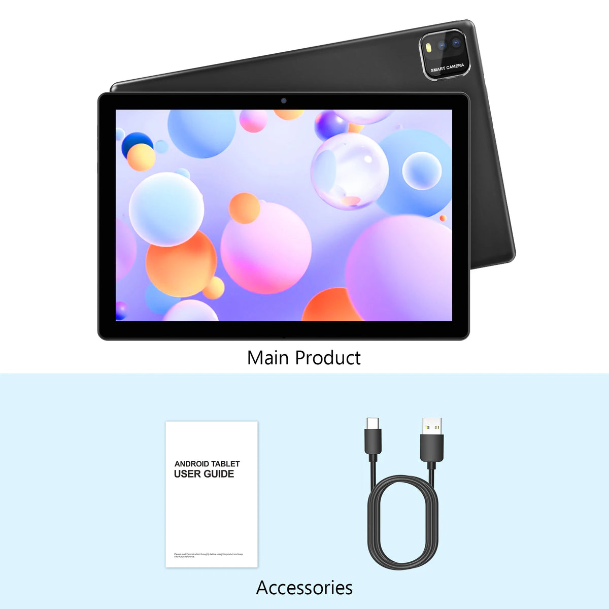 2026 Model (Upgraded Version) | 10.1-inch Android 16 Tablet | Quad-core Processor | 12GB (3GB + 9GB) RAM + 64GB ROM | Wi-Fi 6