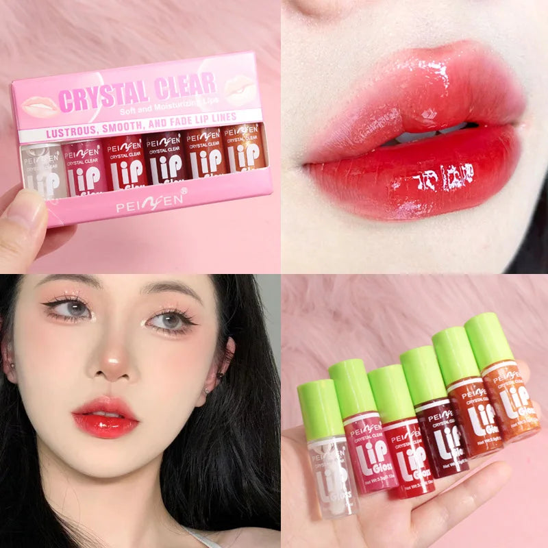 6pcs/set Lip Gloss - Mirror Moisturizing Autumn And Winter Pouting Lips - Long-lasting Lip Protection Oil Lip Beauty Care 2026
