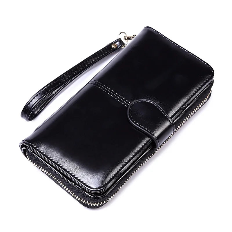 Women's PU Leather Long Wallet – Fashion Solid Color Zipper Purse, Large Capacity Coin Money Holder, Ladies Clutch Bolsa Mujer