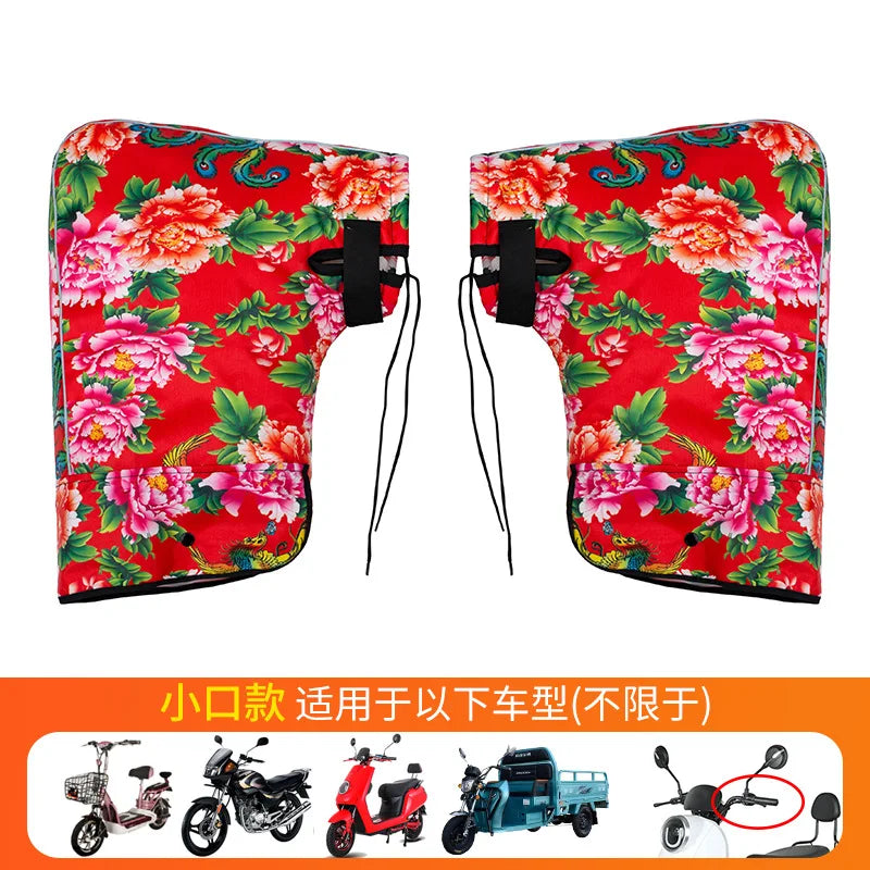 Winter Warm Handlebar Gloves Cycling Riding Thickened Warm Plush Gloves For Bicycle Motorcycle Windproof Soft Comfortable Gloves