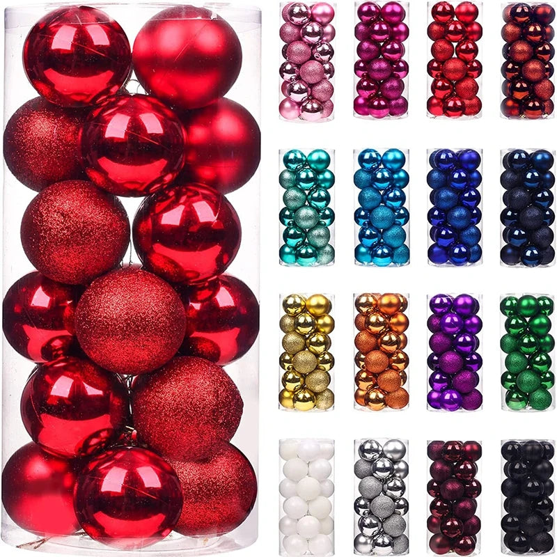 24/36Pcs Merry Christmas Ball Hanging Christmas Tree Decoration for Home Indoor Decor New Year 2026 Navidad DIY Party Supplies