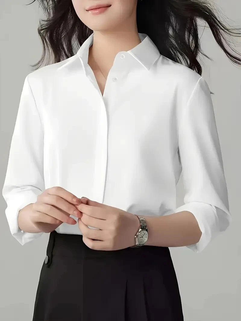 Elegant  Long-Sleeve Blouse for Women - Professional & Stylish Office Wear