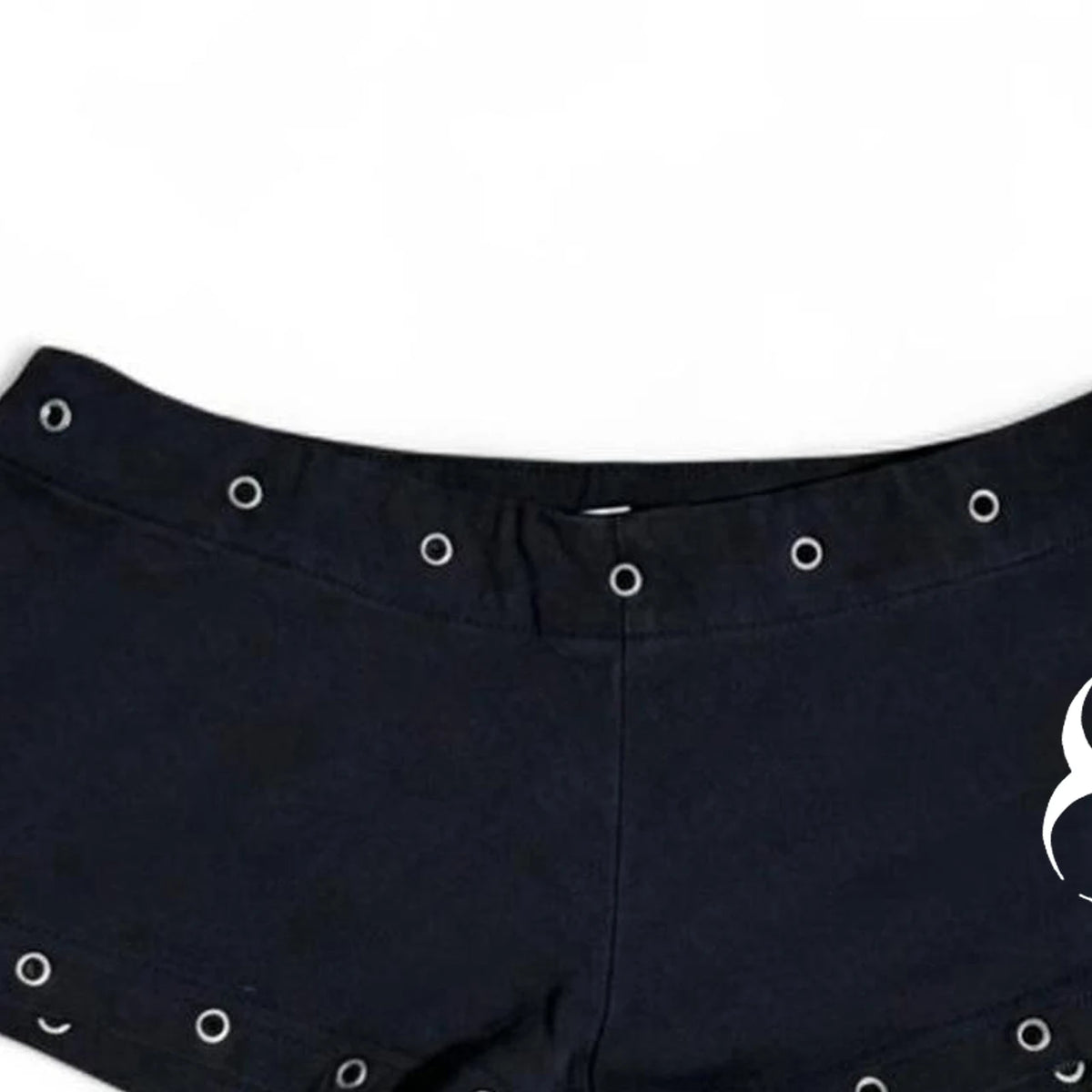 Studded Low Waist Shorts in Black