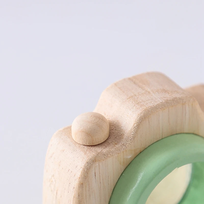 Baby Wood  Montessori Toys Colorful Camera Kaleidoscope Toys Rainbow Wooden Toys for Children Early Educational Game