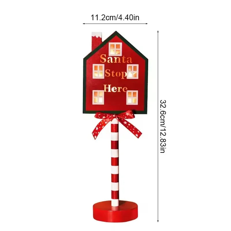 Christmas Stop Here Decor Santa Stop Here Tree Topper Desk Lamp LED Santa Stop Here Tree Topper Window Decorative Lights