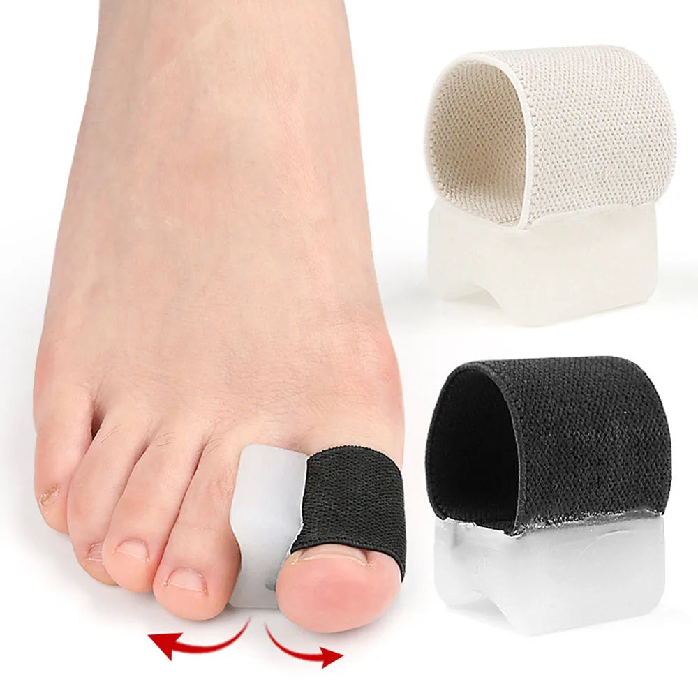 4pcs Toe Spacers Black White Sweat-Absorbent Elasticated Strap Designed Toe Separators Non-Slip Women Men Separators S/L Size