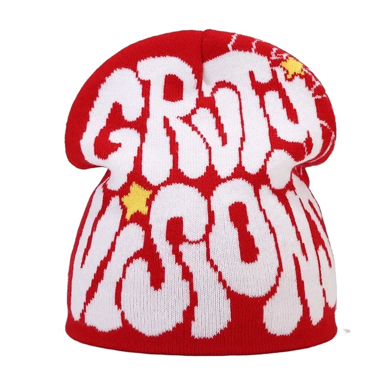 Y2K Letter Knitted Winter Autumn Beanie Cap Men Women Kanye Beanies Gorras Hombre Top Warm Skiing Hat Ear Hats Hip Hop Skullcap