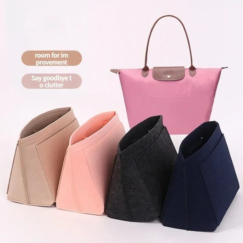 Felt Insert Organizer for Dumpling Tote Bag Handbag Liner Cosmetic