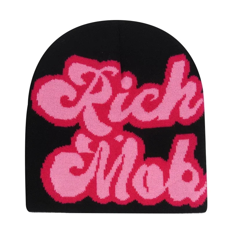 Y2K Letter Knitted Winter Autumn Beanie Cap Men Women Kanye Beanies Gorras Hombre Top Warm Skiing Hat Ear Hats Hip Hop Skullcap
