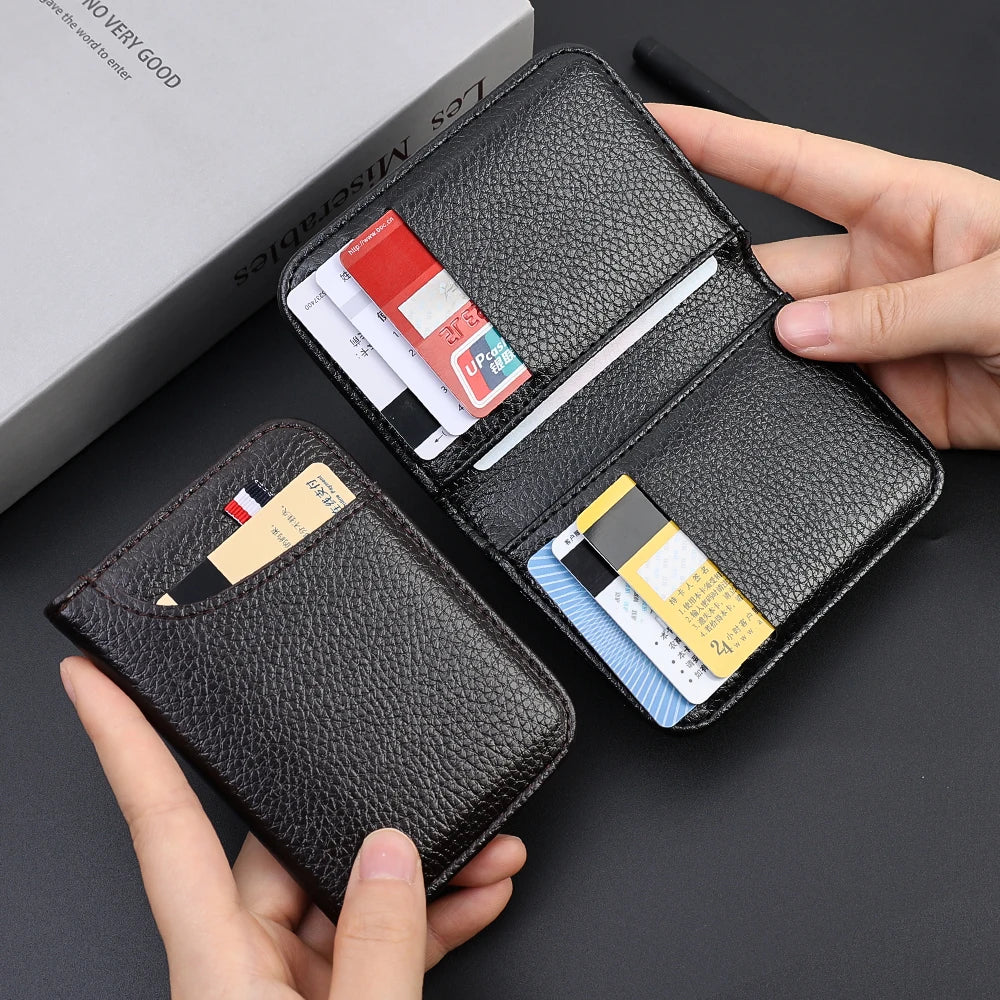 Portable Super Slim Soft Wallet PU Leather Mini Credit Card Wallet