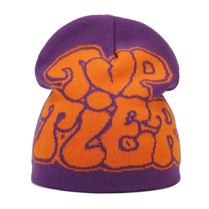 Y2K Letter Knitted Winter Autumn Beanie Cap Men Women Kanye Beanies Gorras Hombre Top Warm Skiing Hat Ear Hats Hip Hop Skullcap