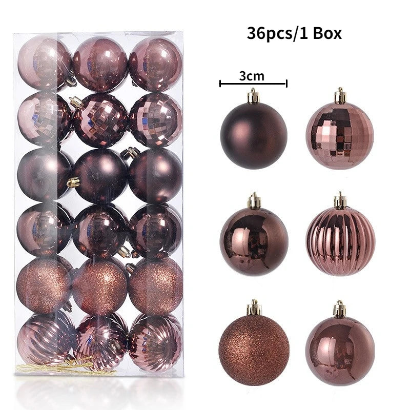 24/36Pcs Merry Christmas Ball Hanging Christmas Tree Decoration for Home Indoor Decor New Year 2026 Navidad DIY Party Supplies