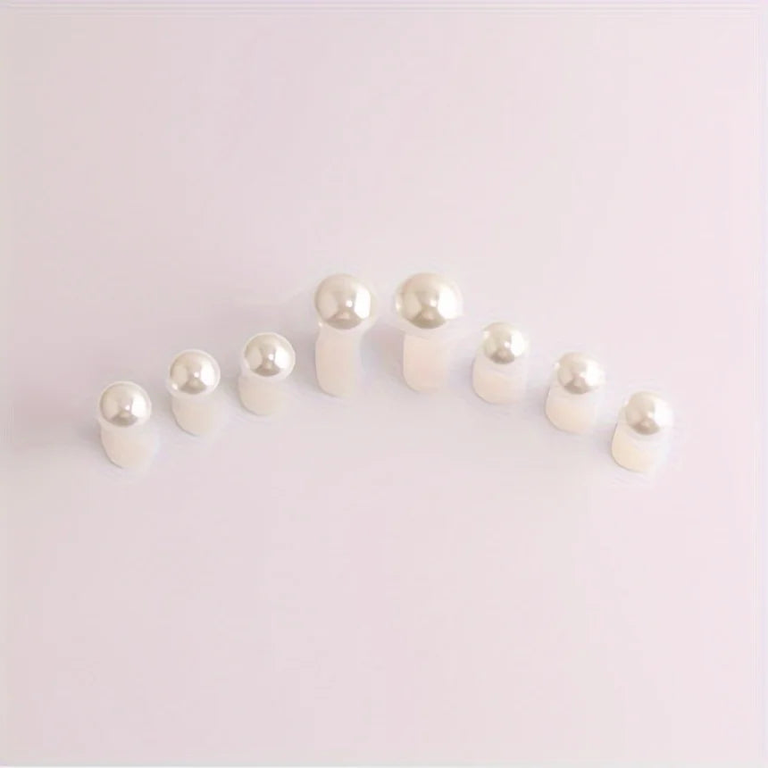 8pcs Pearl & Diamond Shape Toe Separators, Silicone Finger Spacers for Pedicure Manicure Nail Care Tools
