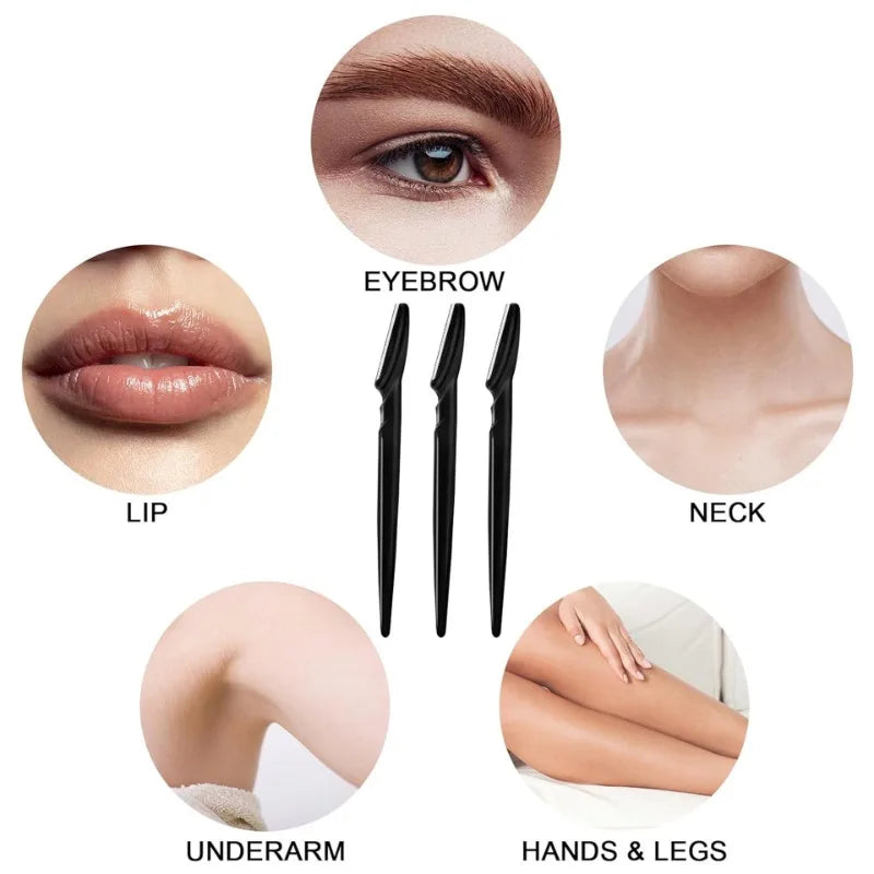 Eyebrow Trimmer 12/30/40/66PCS Brown Eyebrow Razor Safe Face Body Hair Removal Shaver Blades Woman Eyebrow Shaping Knife Razors
